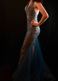 Prom Dress - Mermaid Style- Marine Blue