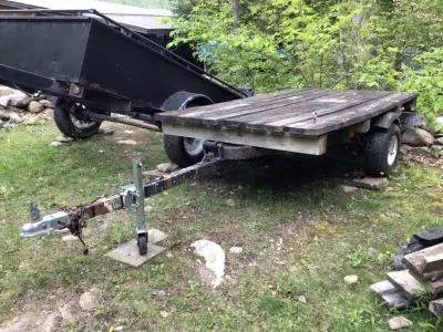 13’ 5” total length 5’ x 8’ 5” deck 2 inch hitch Title, lights, bearings greased.