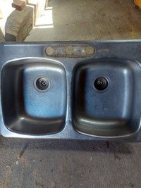 Stainless double sink kitchen