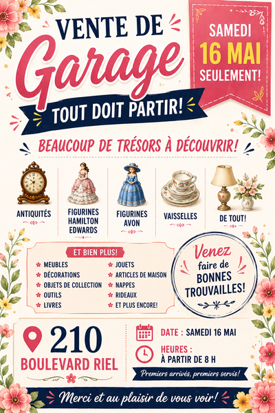 Des figurines de collection, meubles, vaisselle, literie de tout!