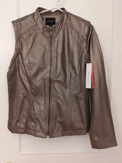 BRAND NEW, NEVER WORN. 2 IN 1 Women's Faux Leather Jacket/Coat, View more