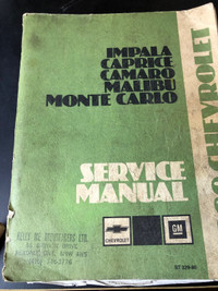 1978 FACTORY CHEVROLET CAPRICE CAMARO IMPALA MANUAL # M0350