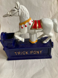 ‘Trick Pony’ cast iron vintage bank