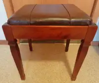 VINTAGE SINGER 1940'S  LEATHER TOP  SEWING MACHINE STOOL