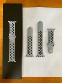 Bracelet Apple Watch sport Nike 44 mm gris brume/noir