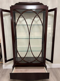 Display cabinet solid mahogany wood, made in Italy