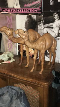 Leather camel sculptures