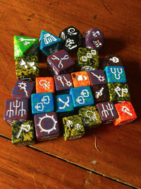 Vintage 90s TSR Dragon Dice with Bag- 26 pieces