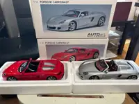 1:18 Autoart Diecast Porsche Carrera GT Silver Jay Leno and Red