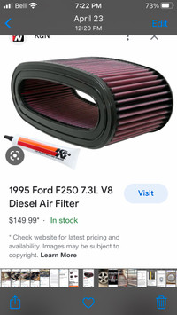 Ford Pick up K&N air filter NEW