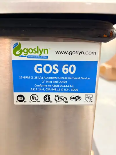 Brand New two grease traps GOS40-GOS60 all manuals come with.