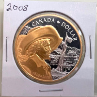 2008 Canada 400th Anniv. of Quebec City Silver w/Gold Plate $1