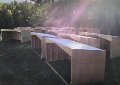 Shelters, storage buildings in stock ready to go, View more