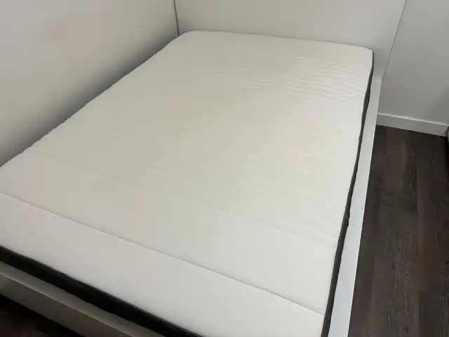 IKEA full size bed frame + mattress + mattress protector in Beds & Mattresses in Vancouver - Image 6