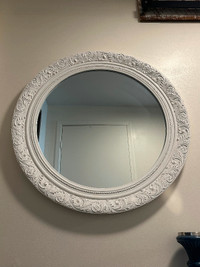 White Oval Mirror