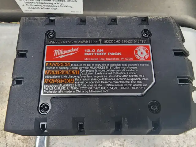 12 AH Milwaukee Tool 18V M18 Red Lithium-Ion High Demand (HD)62863260432898123
