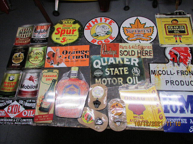 My personal Metal sign collection, 40 years worth collecting in Home Décor & Accents in Strathcona County