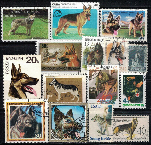 Dog, German Shepherd Stamps, 15 Different in Arts & Collectibles in Mississauga / Peel Region