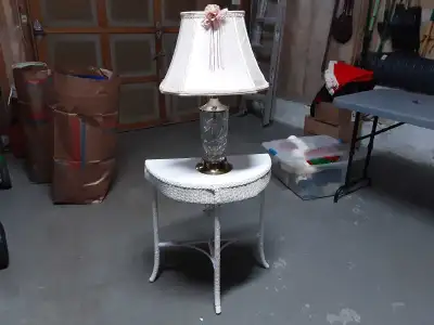 Wicker side table., View more