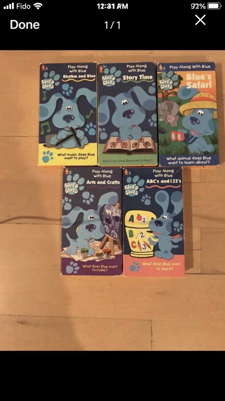 Set of 5 Blue’s Clues VHS tapes/ cassettes CD, DVD et Bluray Ville de Montréal Kijiji