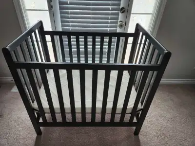 Mini crib with mattress, gently used. Ideal for newborns. Bought for $169 tax included. Assembled Mi...