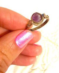 Purple Amethyst quartz ring.