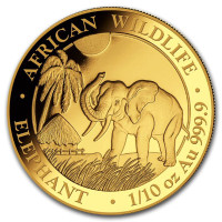 Pièce or/bullion gold elephant 2017 1/10 oz