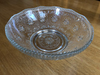 Vintage Brockway American Concord Clear Glass Beaded Bowl Beauti