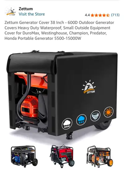 Zettum Generator Cover 38 Inch - 600D Outdoor Generator Cover, View more