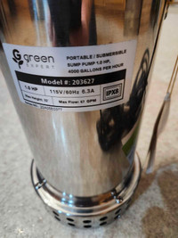 Green Expert 1HP Sump Pump Submersible 4000GPH High Flow for Fas