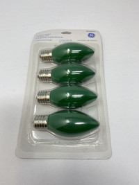 GE GLOW BRIGHT Green C9 Bulbs New Sealed 4 Pack