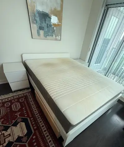 Hello, I am selling an IKEA bedroom set ( Queen size). Includes the IKEA ASKVOLL bed frame and HAUGS...