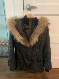 Sicily leather down coat 