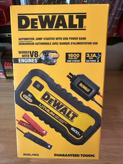 DEWALT 1600 Peak Amp Automotive Jump Starter with USB Power Bank, View more