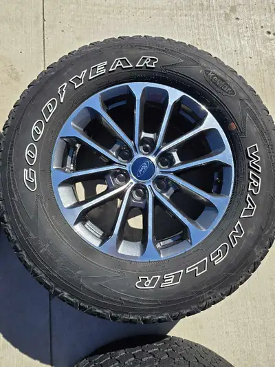 Great set of 4 OEM wheels and tires from 2020 F-150. They fit many years of F-150, you would just ha...