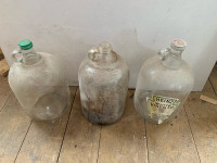 3 vintage glass jugs 