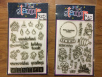 Christmas rubber and acrylic stamp sets, BNIP, $10-20/set