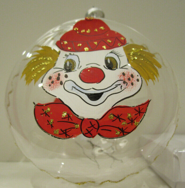 2 VINTAGE, ITALIAN BLOWN GLASS "CLOWN" HANGING ORNAMENTS in Arts & Collectibles in Hamilton - Image 2