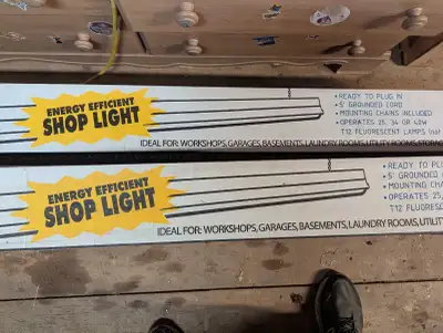 5x 4 ' fluorescent shop lights, View more