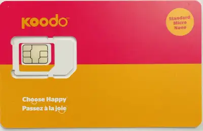 SIM Cards - Koodo, Lucky, Virgin, Fido, Rogers, View more