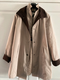 Ladies Beige & Brown Liz Claiborne Winter Jacket, size M @ $20