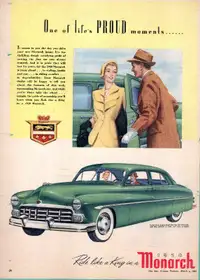 Full page color magazine ad for 1950 Mercury Monarch