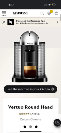 Nespresso coffee machine