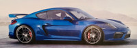 Porsche Cayman S Poster Art on Hardboard.  24x48”.  Brand New.