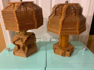 2 popsicle stick lamps, View more