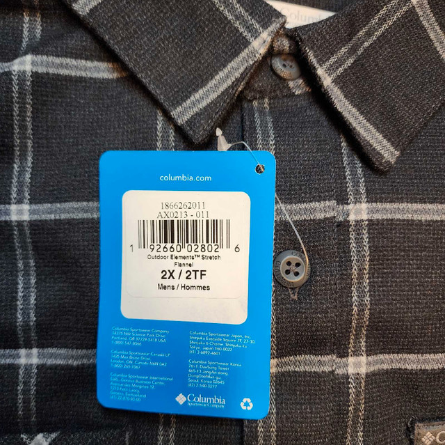 Columbia size 2X outdoor elements stretch flannel men's  in Men's in Prince George - Image 4