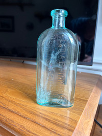 Antique Lydia Pinkham aqua bottle, reduced $$$$