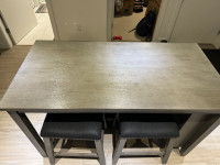 Grey Counter Height Table with Stools 
