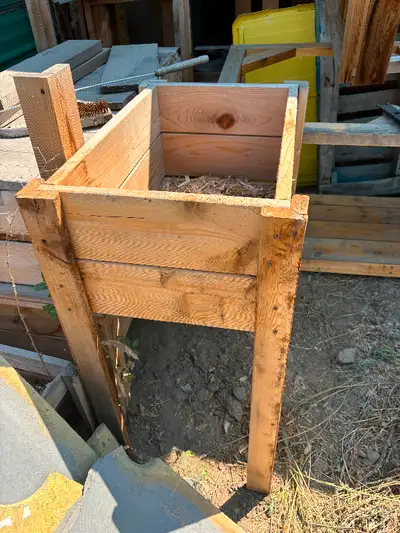 24”x16”x40” 12” bed raised cedar garden box