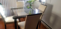 Glass Table with 4 Chairs 